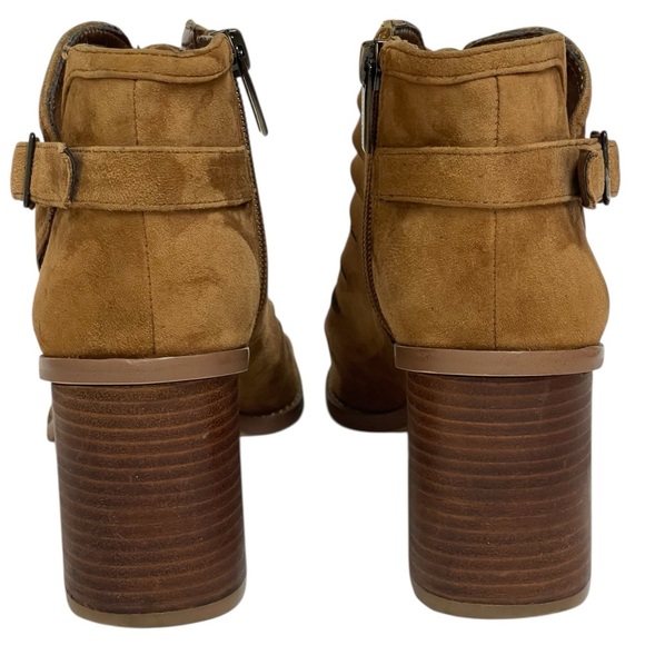 VINCE CAMUTO TORINDI SUEDE & LEATHER LACE UP PEEP TOE BOHEMIAN BOOTIES SZ 7 M - Picture 2 of 16